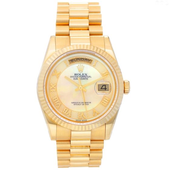 Rolex President Day-Date Men's 18k Gold Watch 118238 Mother of Pearl 