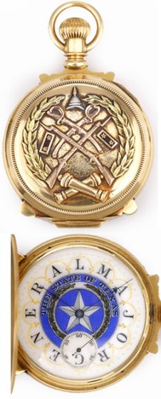 Important & Texas Memorabilia Howard Multi Color Box Hinge Presentation Pocket Watch ca. 1895