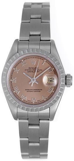Rolex Ladies Datejust Stainless Steel Watch Rose Roman Dial 