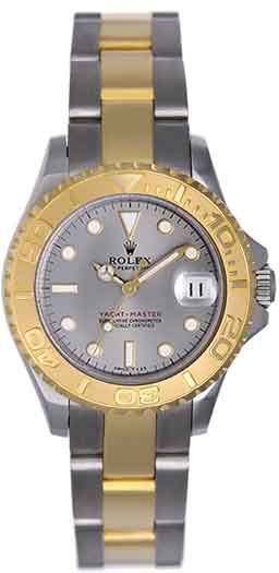 Rolex Ladies Yacht - Master 2-Tone Watch 69623 Silver Dial