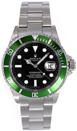 Rolex Submariner 16610V Green Bezel Black Dial Watch 16610 