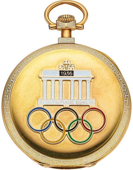 Rare Patek Philippe 18K Yellow Gold Pocket Watch Commemorating The 1936 Berlin Olympics
