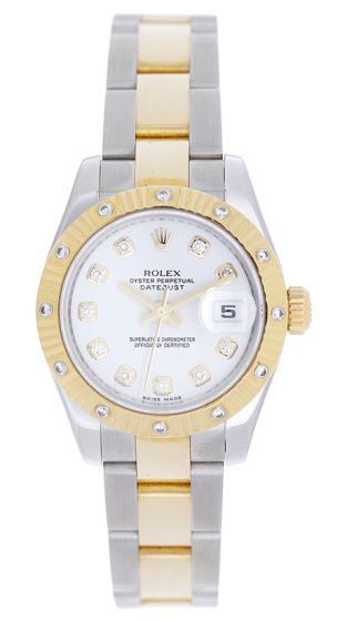 Rolex Datejust Midsize 2-Tone Diamond Bezel Watch 178313