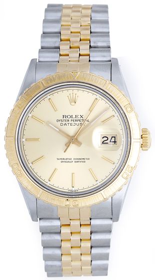 Men's Pre-owned Steel/Gold Rolex Turnograph Watch 16263