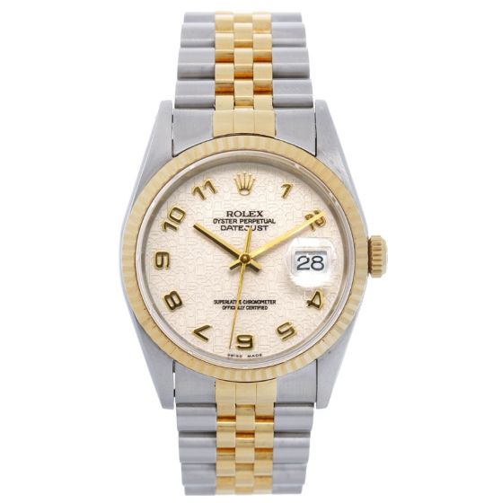 Rolex Datejust Men's Steel Watch 16233 Ivory Jubilee Dial