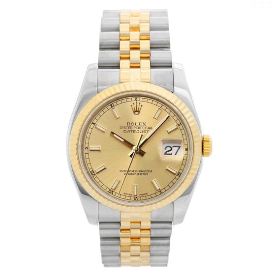 Rolex Datejust Men's 2-Tone Watch 116233 Champagne Dial