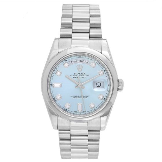 Men's Rolex President Day-Date  Watch 118209 Glacier Blue Dial