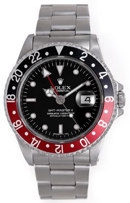 Rolex GMT-Master II Red/Black Bezel Men's Watch 16710 