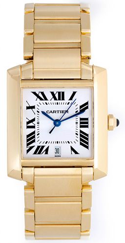 Cartier Tank Francaise Men's Gold Watch with Date W50001R2