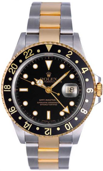 Men's Rolex GMT-Master II Men's 2-Time Zone Watch 16713
