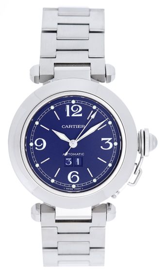 Cartier Pasha C SS 35mm Unisex Automatic Watch Blue Dial 