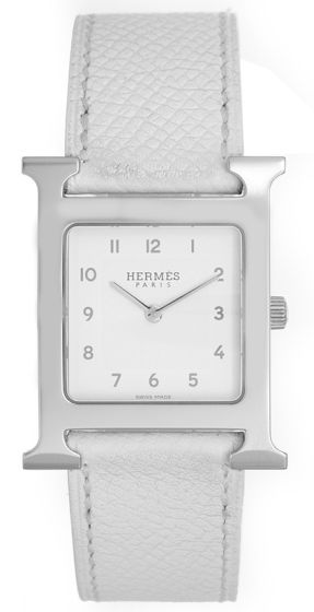 Hermes H Hour Watch with White Strap HH1.510