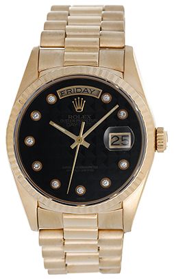 Rolex President Day-Date Onyx Pyramid Diamond Dial 18038 