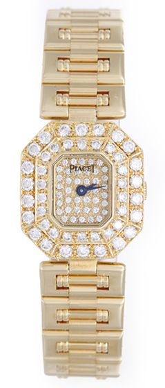 Piaget Dancer 18k Yellow Gold and Pave Diamond Watch