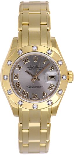 Rolex Ladies Masterpiece/Pearlmaster Gold Diamond 80318 