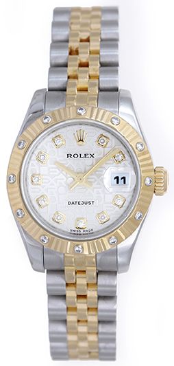 Rolex Ladies Datejust 2-Tone Watch 179313 Gold Mother of Pearl Diamond Dial