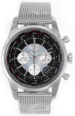 Breitling Transocean Chronograph Unitime Men's Steel Chronograph Watch AB0510U4/BB62-SS