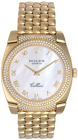 Rolex Cellini Cestello 18k Gold Diamond  Ladies Watch 6311