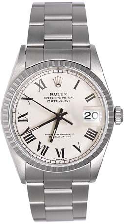 Rolex Datejust Men's Stainless Steel Watch 16220 White Dial