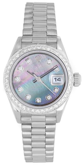 Rolex President 18k Diamond Mother of Pearl Watch 69179