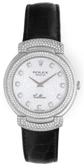 Rolex Cellini Cellissima Ladies 18k White Gold Diamond Watch 6683/9