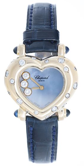 Chopard Happy Hearts Ladies 18k Yellow Gold Watch Blue MOP Dial 20/6626-23