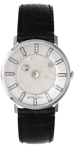 Rare Men's Jaeger - LeCoultre Mystery 14K Galaxy Watch Silver Dial