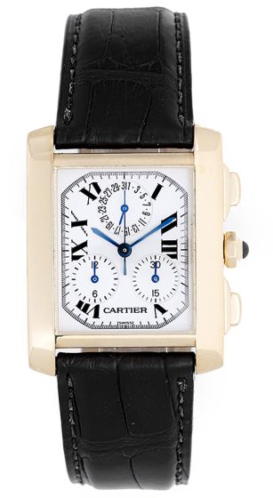 Cartier Tank Francaise Chronograph Men's 18k Gold Watch  W5000556 1830