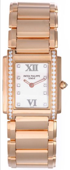 Patek Philippe Twenty-4 Ladies 18k Rose Gold & Diamond Watch 4908/11R-011 or 4908/11R