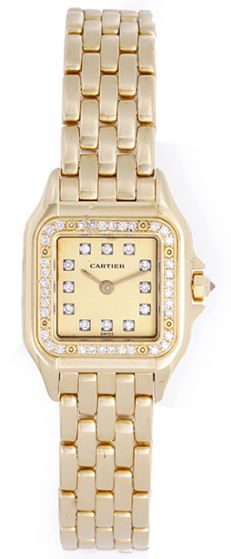 Ladies Cartier Panther Watch with Diamond Dial & Bezel 