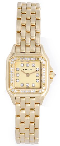 Ladies Cartier Panther Watch with Diamond Dial & Bezel 