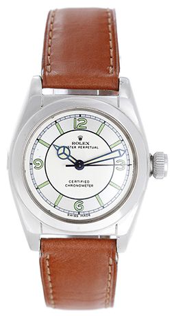 Men's Vintage Rolex Bubbleback Stainless Steel Watch