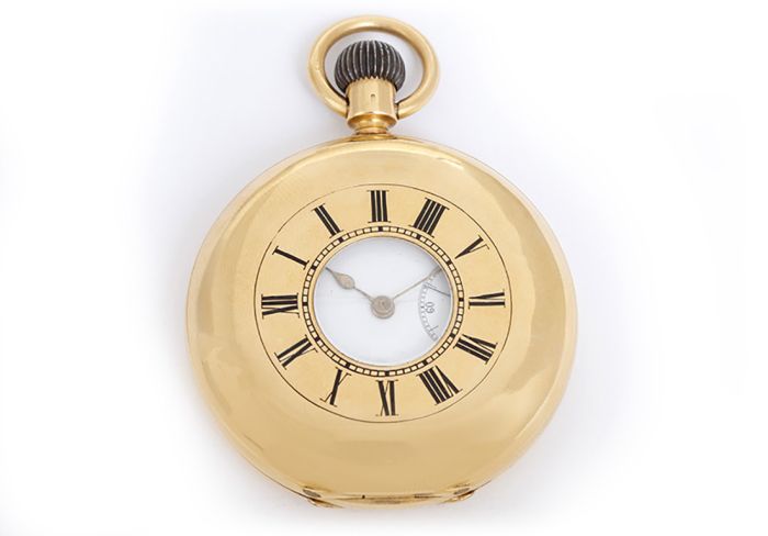 Vintage J.W. Benson 18K Yellow Gold Demi-Hunting -Made for the English Market- Pocket Watch