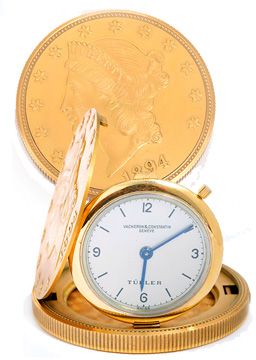 Vacheron Constantin 22k Yellow Gold $20 Coin Watch - Turler