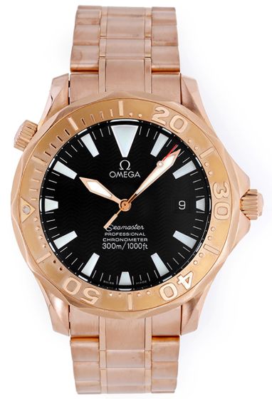 Omega Seamaster Professional Men's Rose Gold Diver's Watch on Bracelet