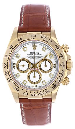 Men's 18k Yellow Gold Used Rolex Cosmograph Daytona Watch 16518 White Dial