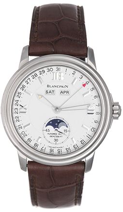 Blancpain Leman Moonphase Watch 2863-1127-53B White Dial 