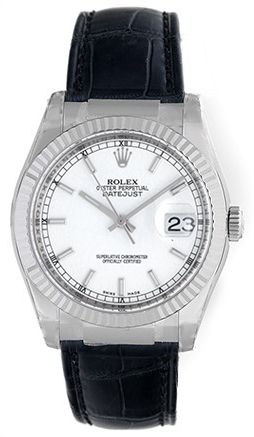 Rolex Datejust 18k White Gold Men's Watch White Dial  116139
