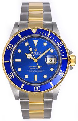 Rolex Submariner 2-Tone Men's Watch 16613 Blue Dial 