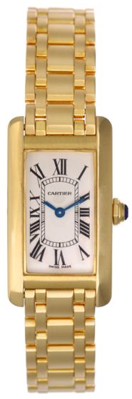 ** ON HOLD **  Ladies Cartier Tank Americaine 18K Gold Watch W26015K2