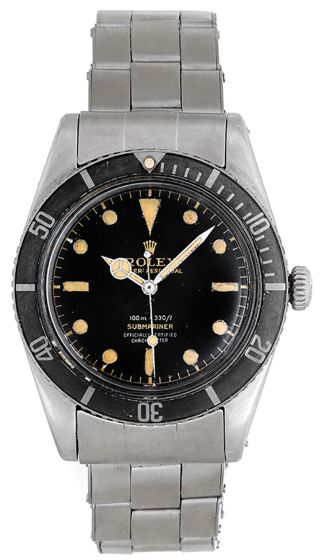 Vintage Rolex Rare 4-Line Submariner Watch 6536-1