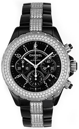 Chanel J12 Black Ceramic Diamond Chronograph 41mm Watch H1706