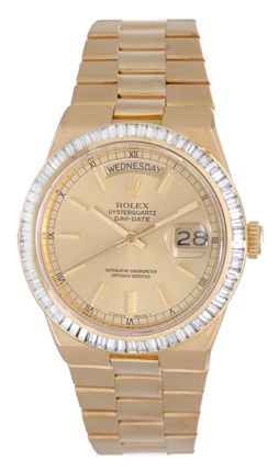 Men's Rolex Oysterquartz President Day-Date Watch 19018 Champagne Dial