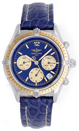 Breitling Chrono Cockpit Blue D30012 18k 2-Tone Men's Watch 