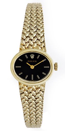Vintage Rolex Ladies 14k Small Dress Watch on Mesh Band 