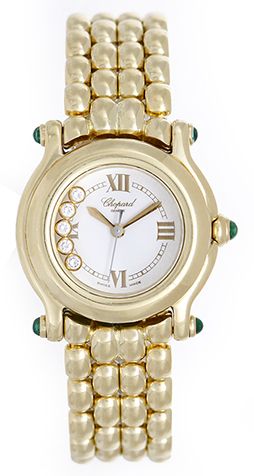 Chopard Happy Sport 18k Diamond Ladies Watch 27-6150-22 