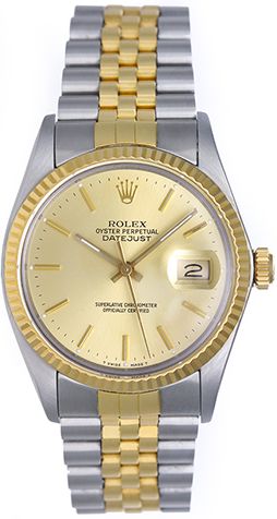 Men's Rolex Datejust 2-Tone Watch 16013 Champagne Dial 