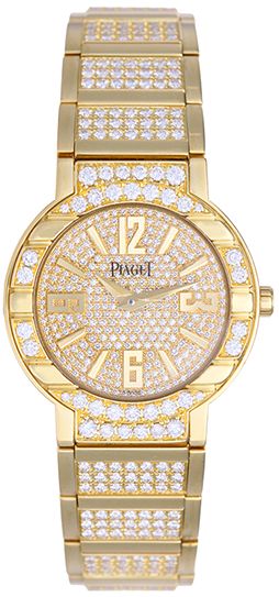 Piaget Polo 18k Yellow Gold Pave Diamond Ladies Watch