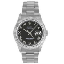 Men s Rolex Datejust Watch 16264 Black Roman Dial