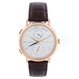 A. Lange Sohne Saxonia Dual Time Rose Gold Watch 385.032
